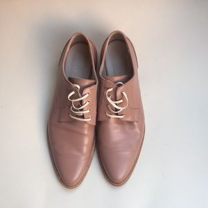 Freda Salvador Lace Up Oxford Strut-Pink Calf